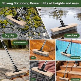 ZORSHUY heavy-duty wire deck brush for concrete and deck cleaning