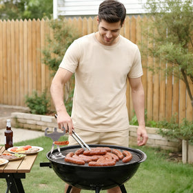 Zorythm hot dog holder side view shows durable stainless steel construction