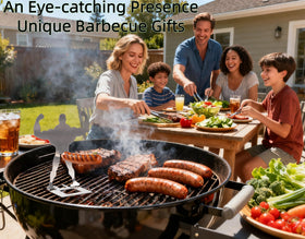 Zorythm hot dog stand on grill keeps sausages evenly spaced