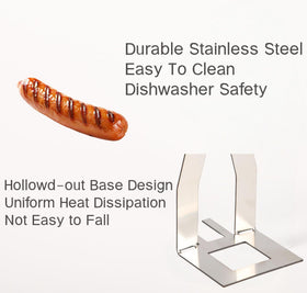 Zorythm stable hot dog grill holder provides reliable support