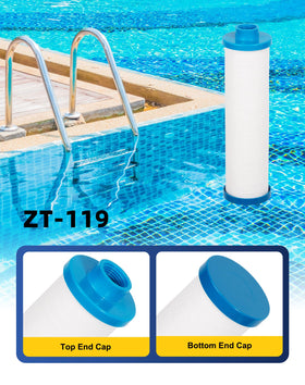 Durable exterior of ZOTEE Filbur FC-3128 spa filter demonstrates high-efficiency filtration for longer service life.