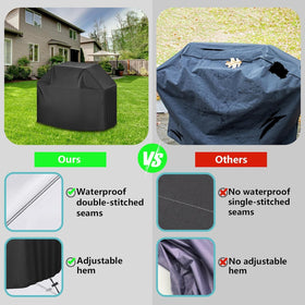 Bottom drawstring on ZOTUEN grill cover demonstrates snug windproof fit