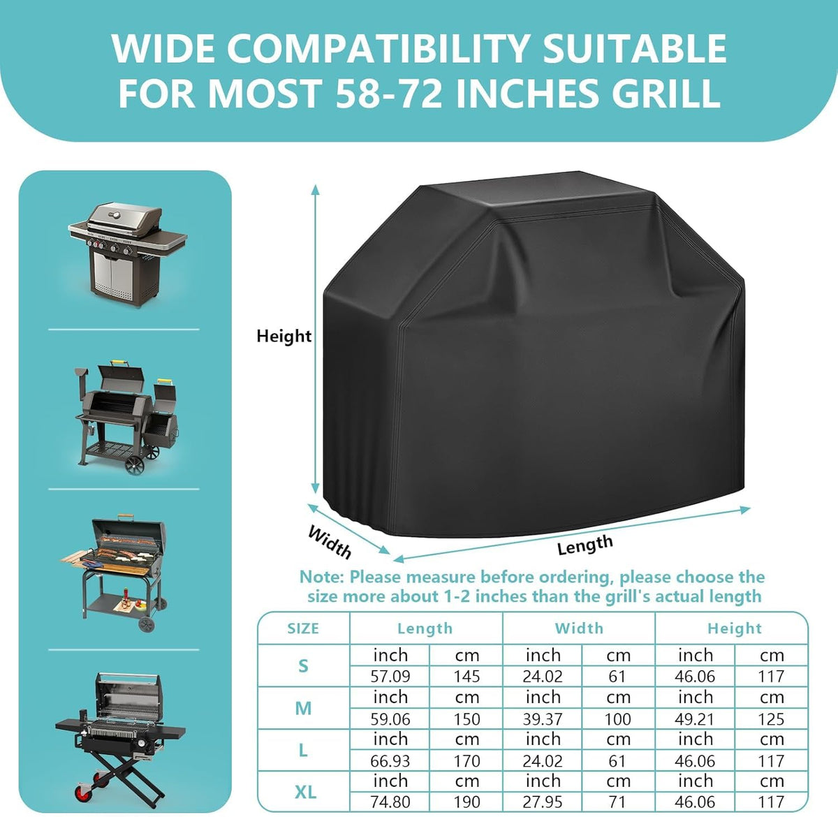 Close-up of ZOTUEN grill cover fabric highlighting durable material
