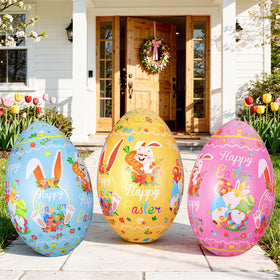 Zourglow giant pink Easter egg inflates quickly for eye-catching lawn decor