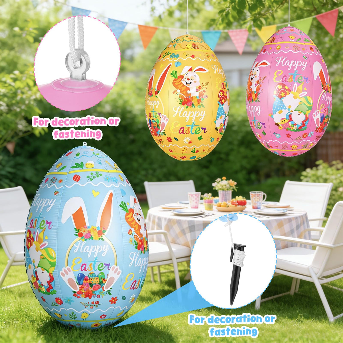 Zourglow inflatable Easter egg outdoor display showcased on a lawn