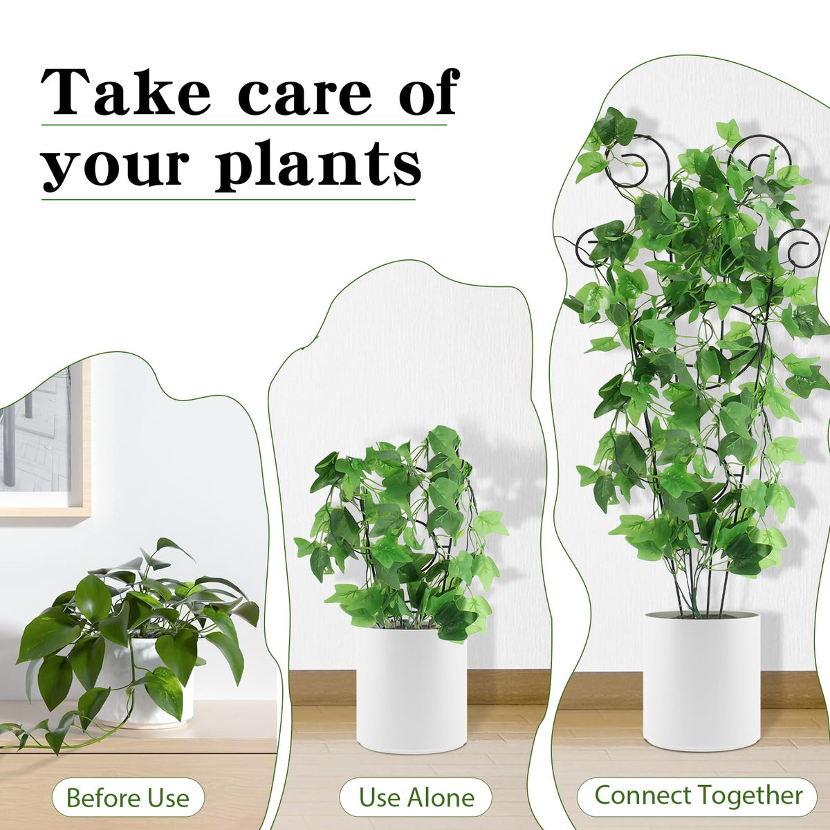 ZOUTOG trellis adjustable to 15-inch compact size for smaller pots.