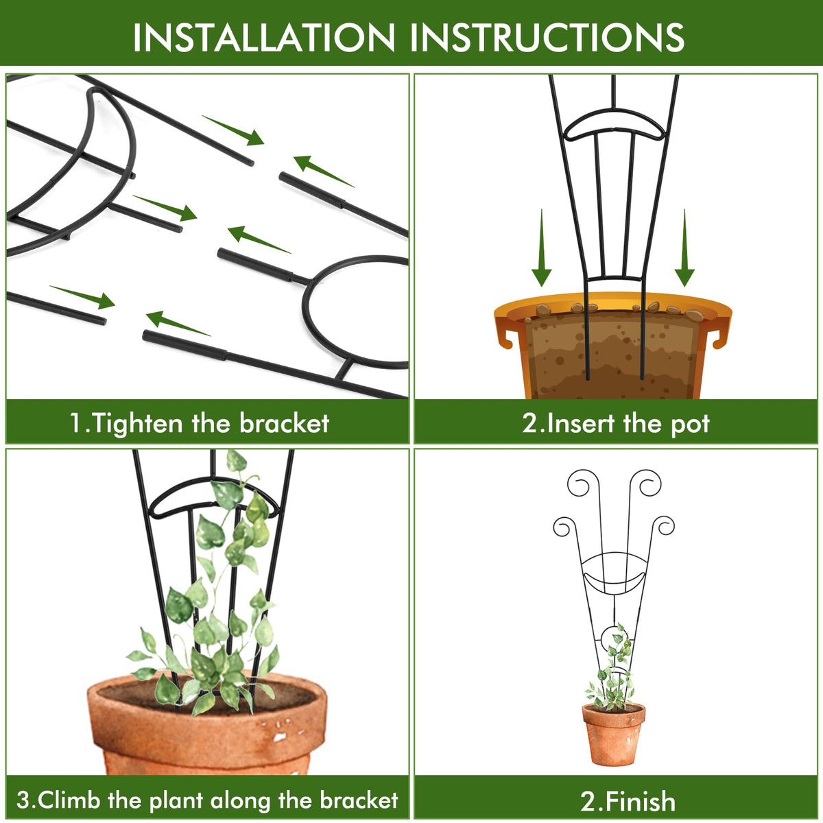 ZOUTOG trellis easy 10-second install with no tools required.