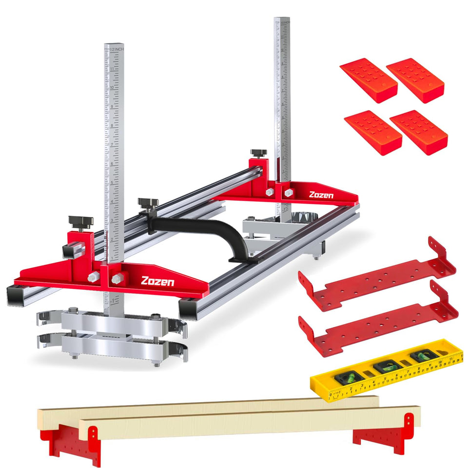Zozen Chainsaw Mill rail assembly showing straight guide stability for precise cuts.