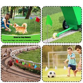 Zozen marking flags blue set—ideal for pet training and fencing boundaries.