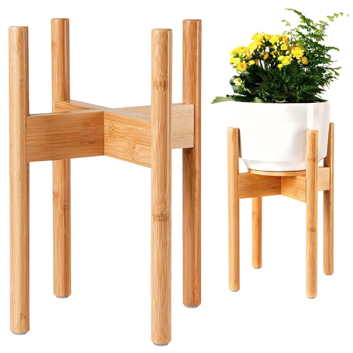 ZPirates plant stand shows adjustable sides for 8-12 inch pots, perfect for compact spaces.