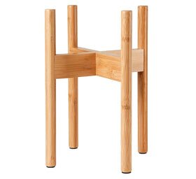 ZPirates plant stand enhances home décor with natural bamboo aesthetics.