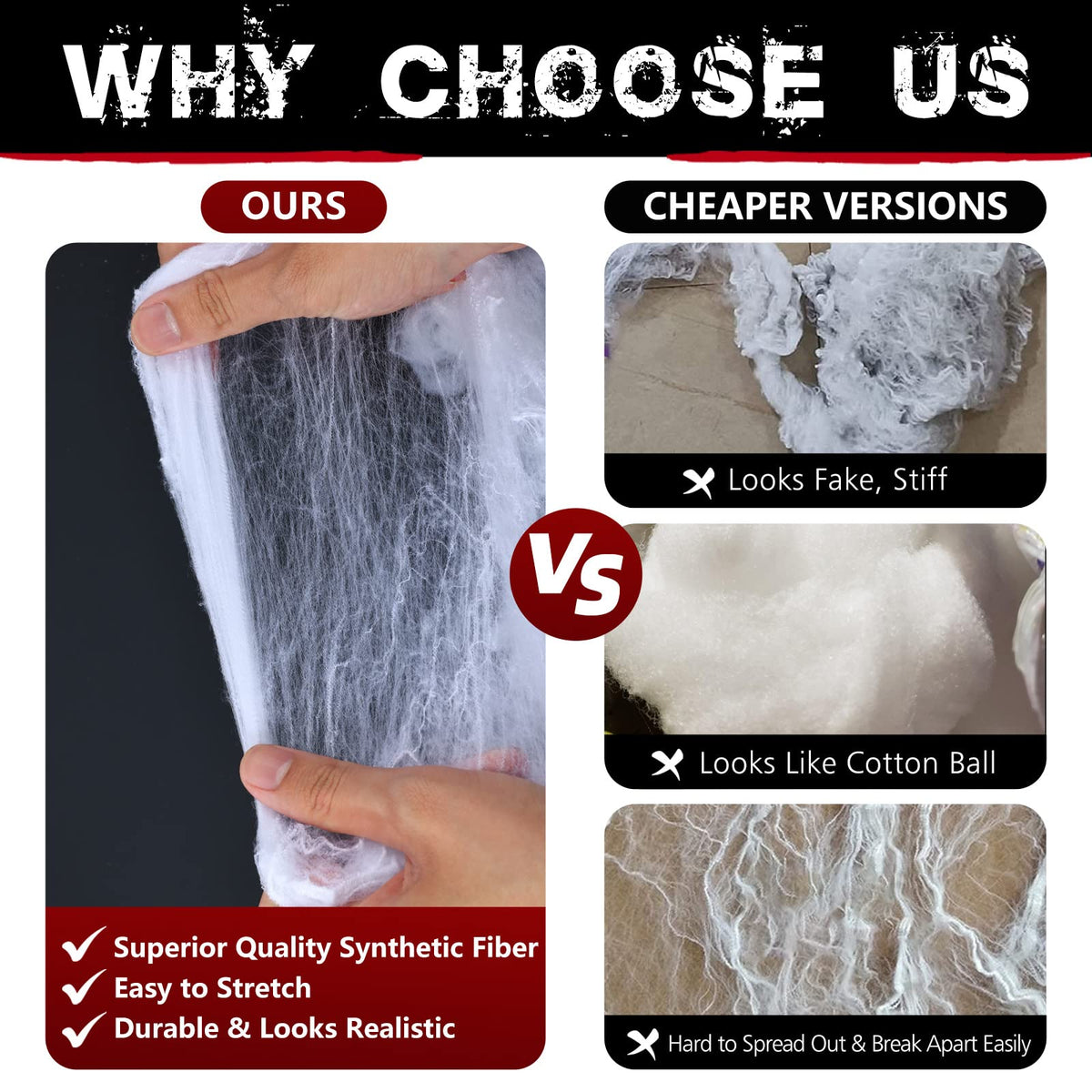 ZPISF soft, durable cobwebs are easy to shape without damaging furniture.