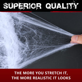 ZPISF ultra-stretch cobwebs drape over windows and walls for dramatic effect.