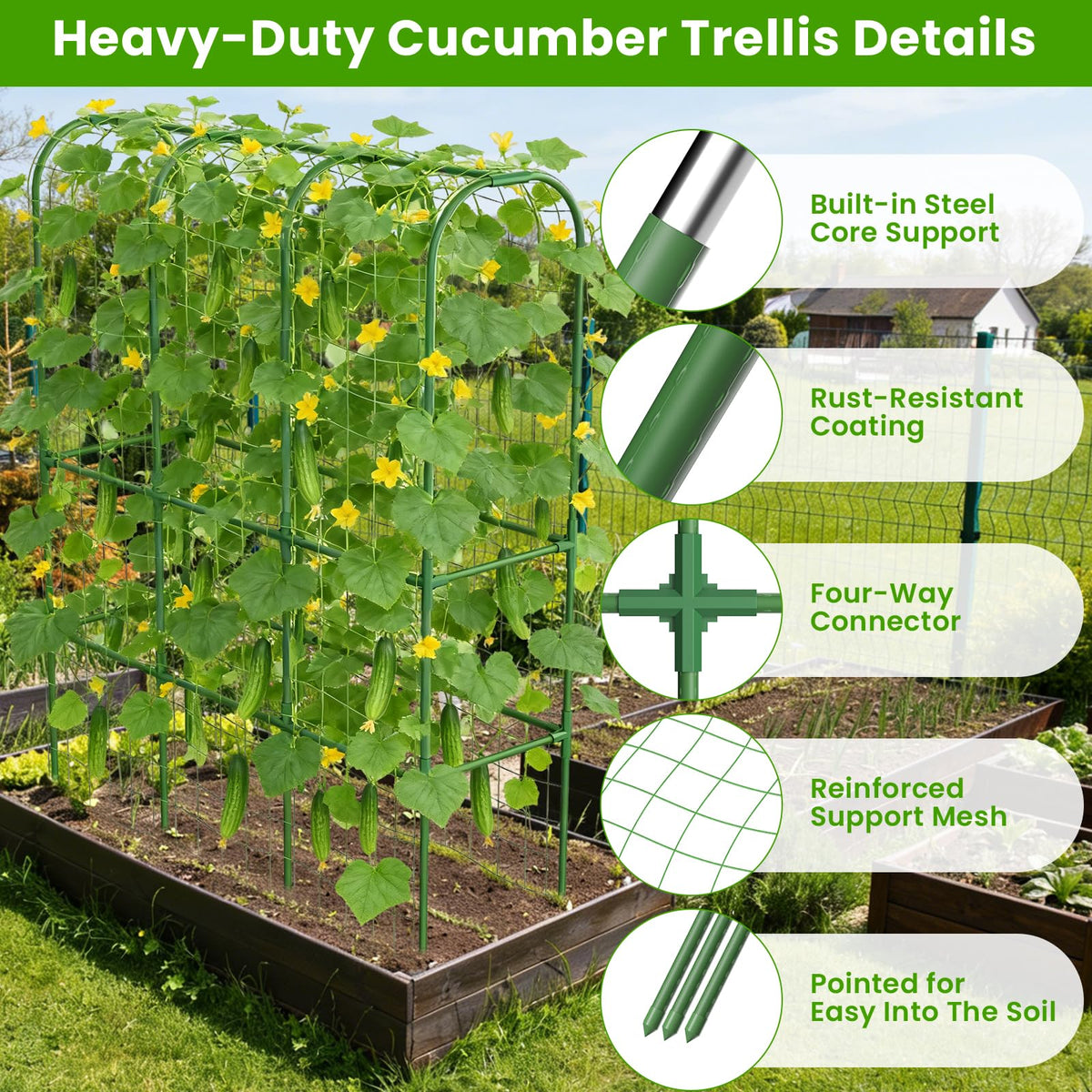 ZPMOCKAQ 51inch-length trellis saves space for vertical growing