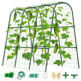 ZPMOCKAQ cucumber trellis with U-frame arch supports climbing vines in raised beds