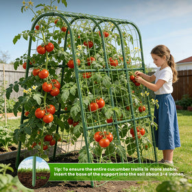 Trellis netting coverage enabling controlled vertical growth