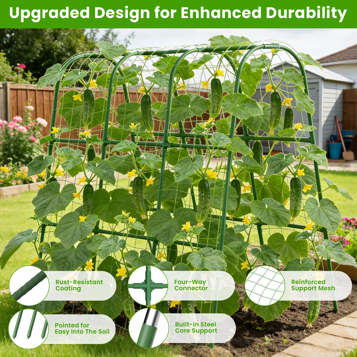 ZPMOCKAQ trellis with stainless-steel core for rust resistance and durability
