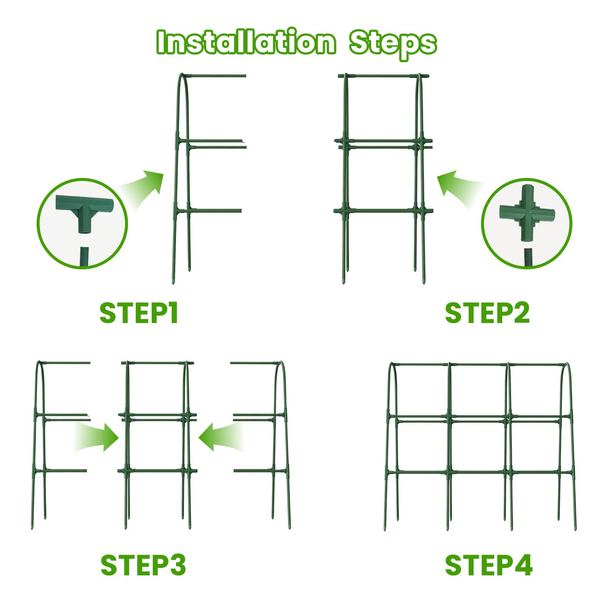 Twist ties included for securing plant stems and netting