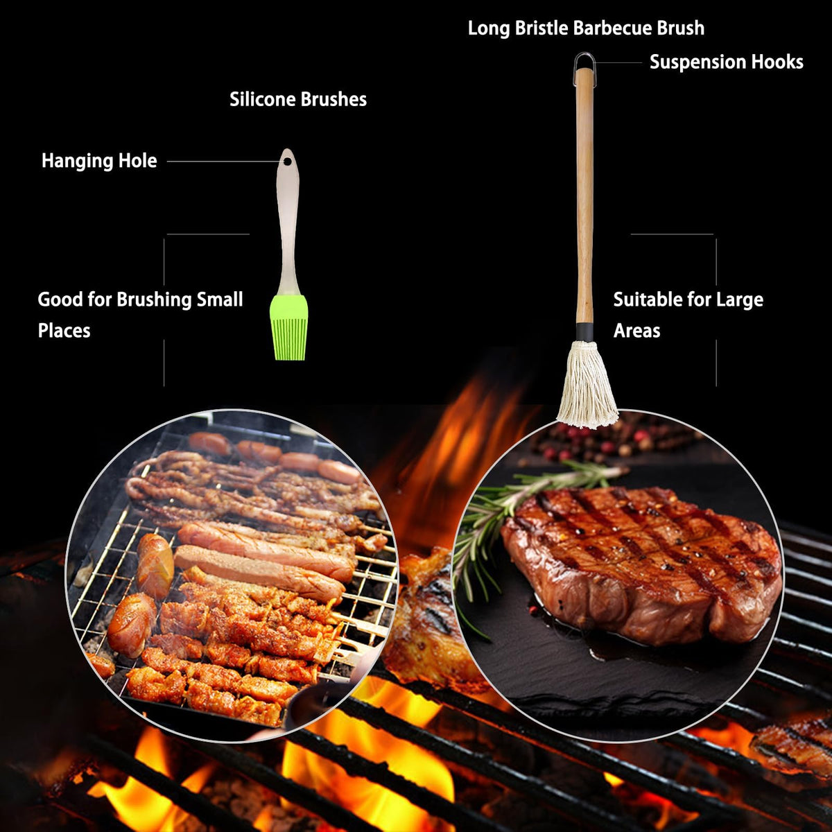 ZQDFLME silicone brushes 2-pack provide precise sauce control.