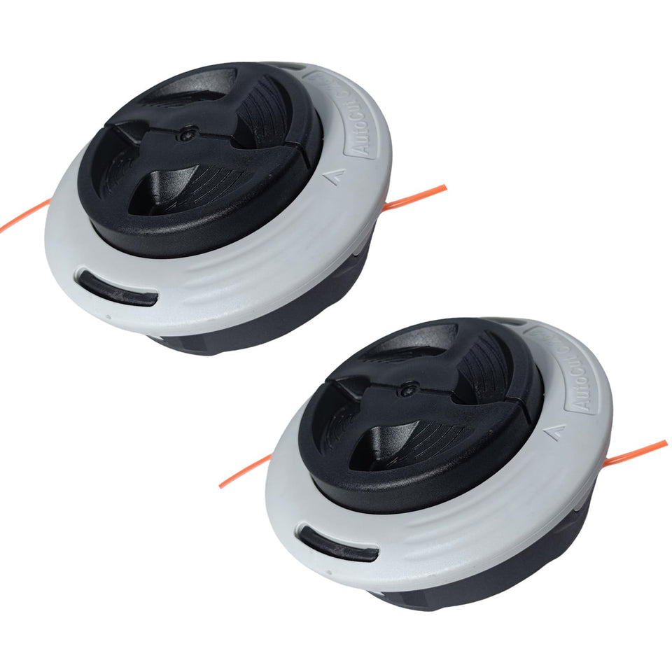 Zqqalitize C26-2 dual-line trimmer head front view for quick line replacement and mowing efficiency.