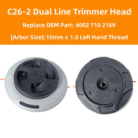 Zqqalitize C26-2 dual-line trimmer head side view enhances balance during trimming.