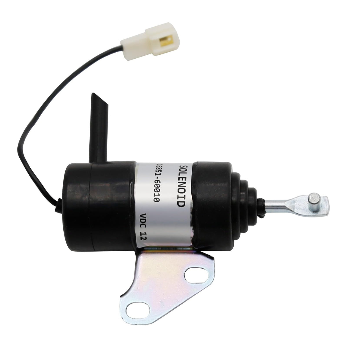 Zreneyfex 12V fuel shut-off solenoid side view for Kubota; reliable replacement