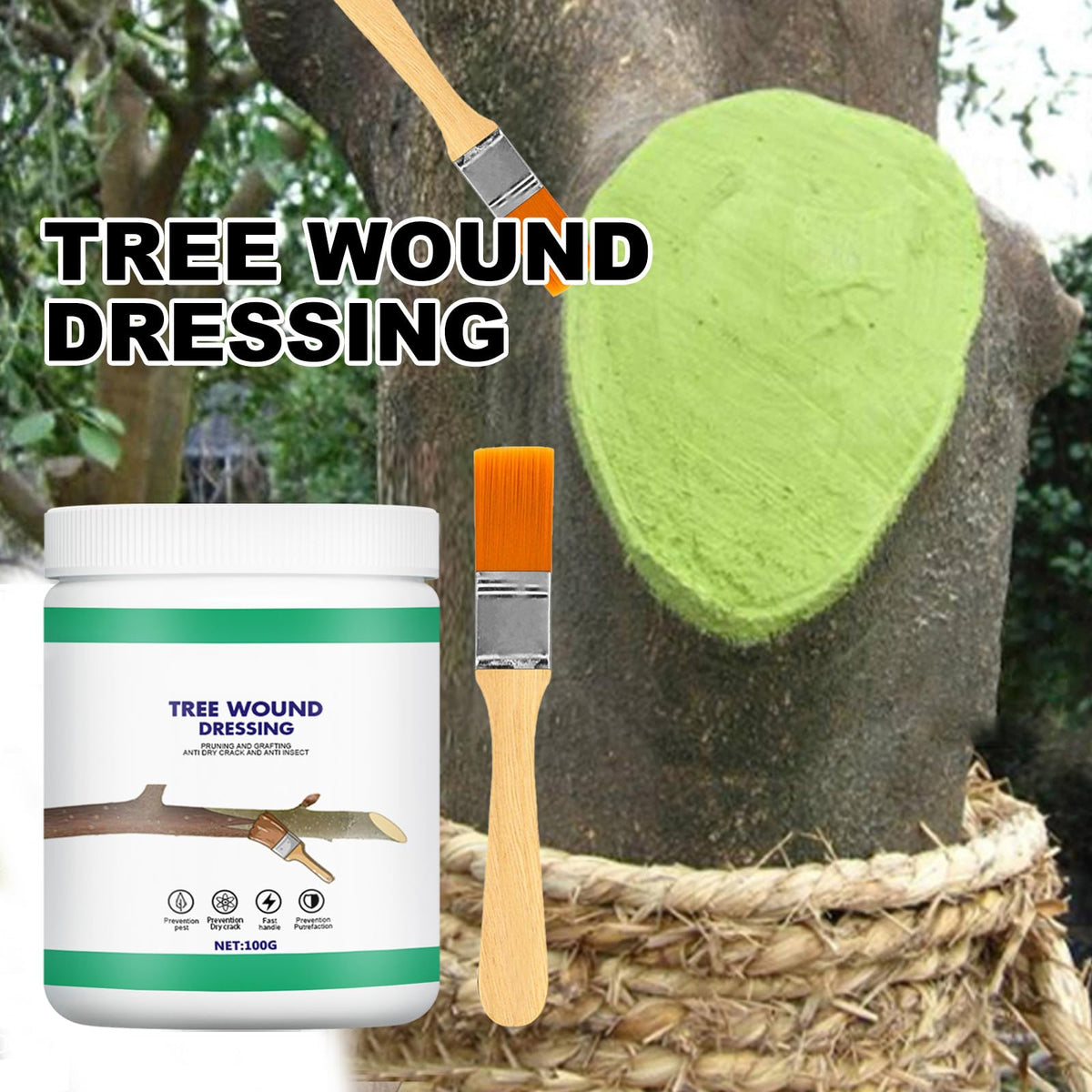 Zriechs Tree Wound Sealer brush enables precise, even application on wounds.