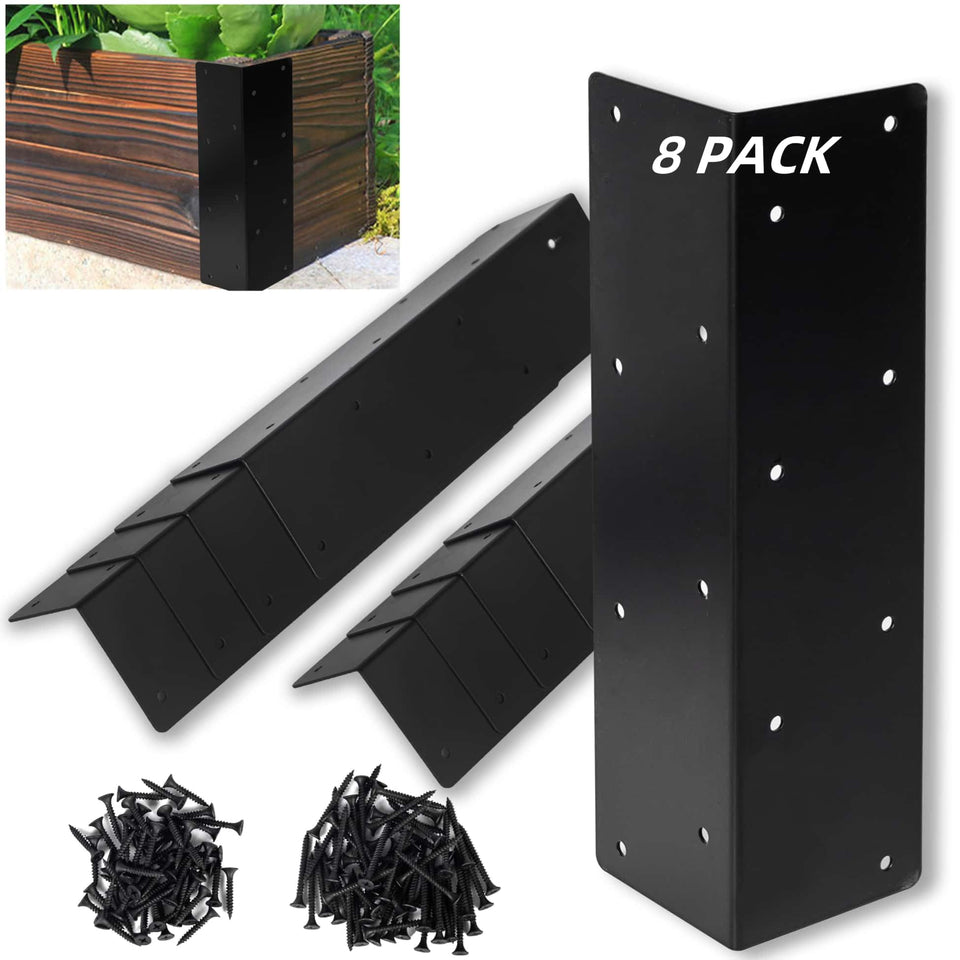 ZSHIGANMA 8-pcs raised bed corner brackets provide sturdy outdoor support for garden beds.