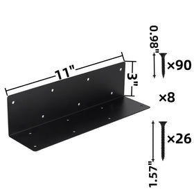 ZSHIGANMA matte black steel brackets offer durable outdoor use for garden projects.