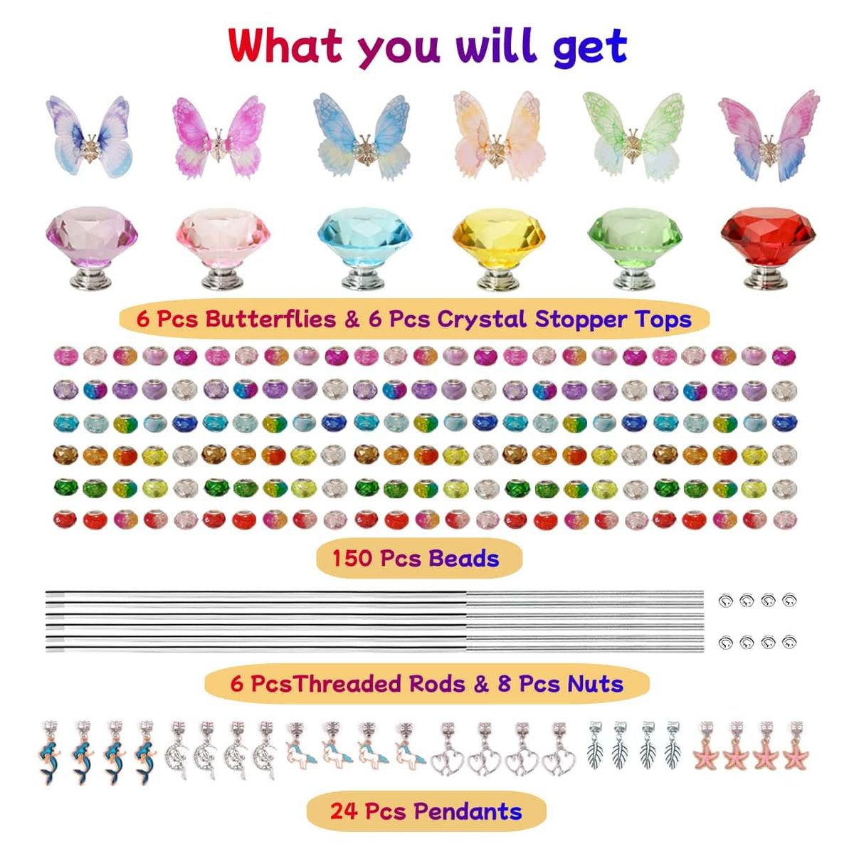 ZSlactp large-hole beads arranged for customizable stake designs