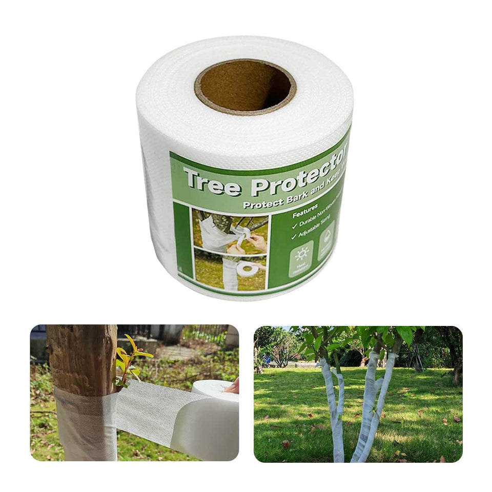 ZSlactp tree wrap protecting bark from sunscald on young trunks