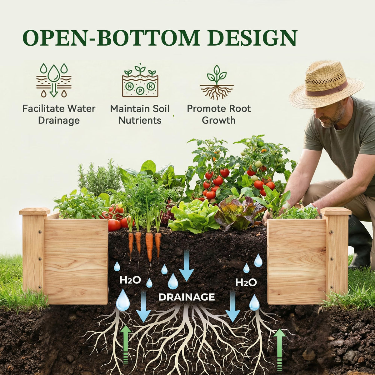 Drainage feature of ZSYWODFO bed promotes proper water flow.