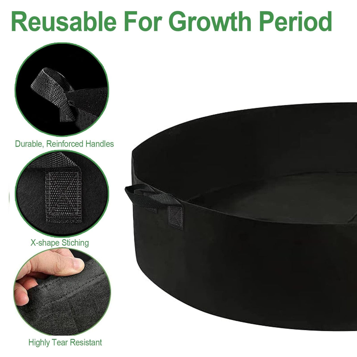 ZtohPyo reinforced stitching detail highlights sturdy construction for outdoor gardening