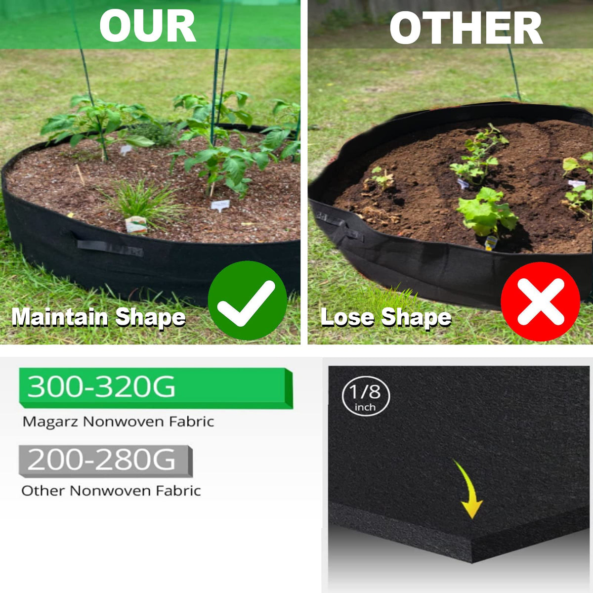 ZtohPyo sturdy reinforced stitching detail demonstrates long-lasting garden performance