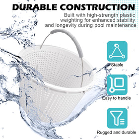 ZTTM perforated design improves debris collection while maintaining water flow in inground pools.