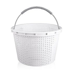 ZTTM 8-inch pool skimmer basket with stainless steel handle for sturdy removal and cleaning.