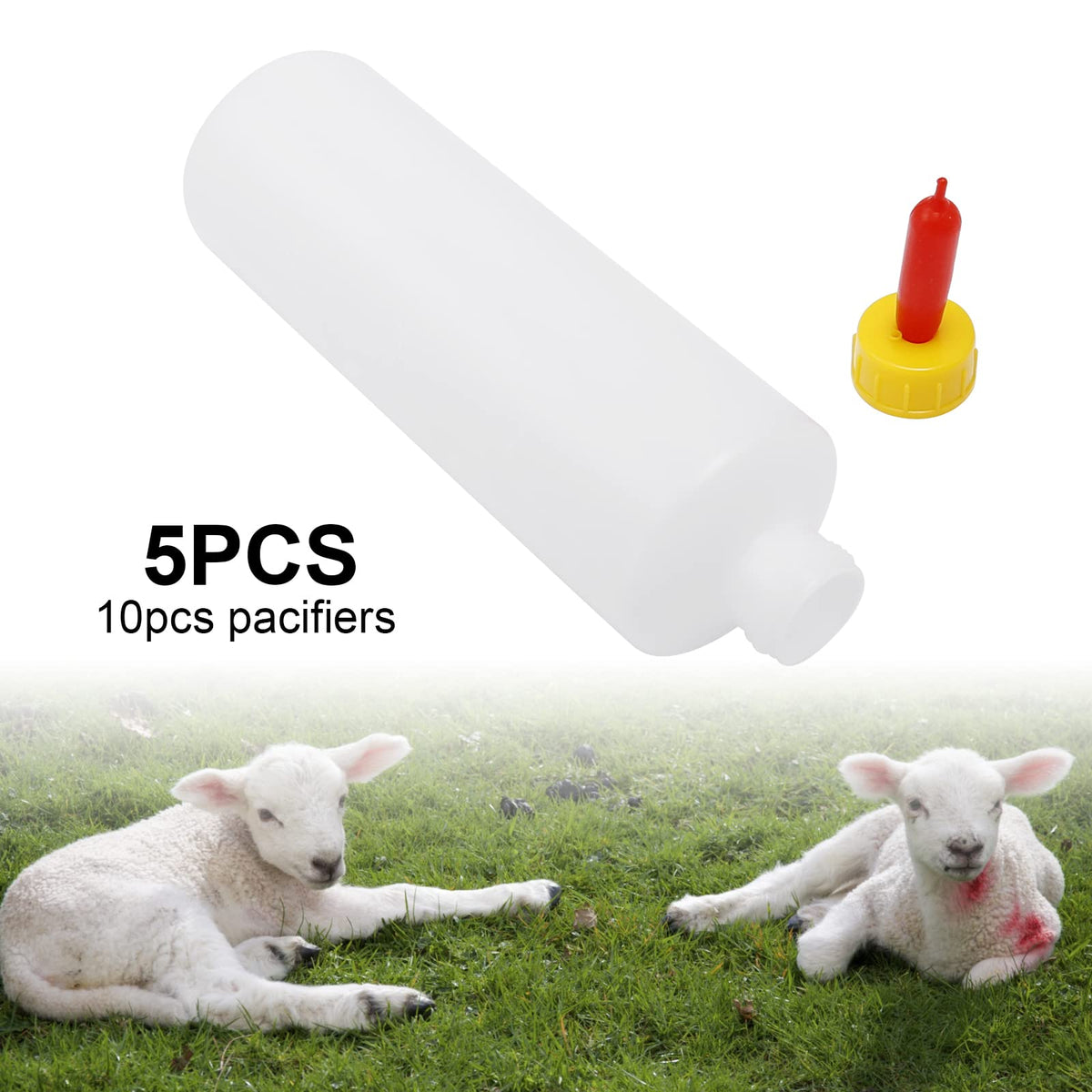 ZUDKSUY 5-pack lamb drink bottle for efficient on-farm feeding.