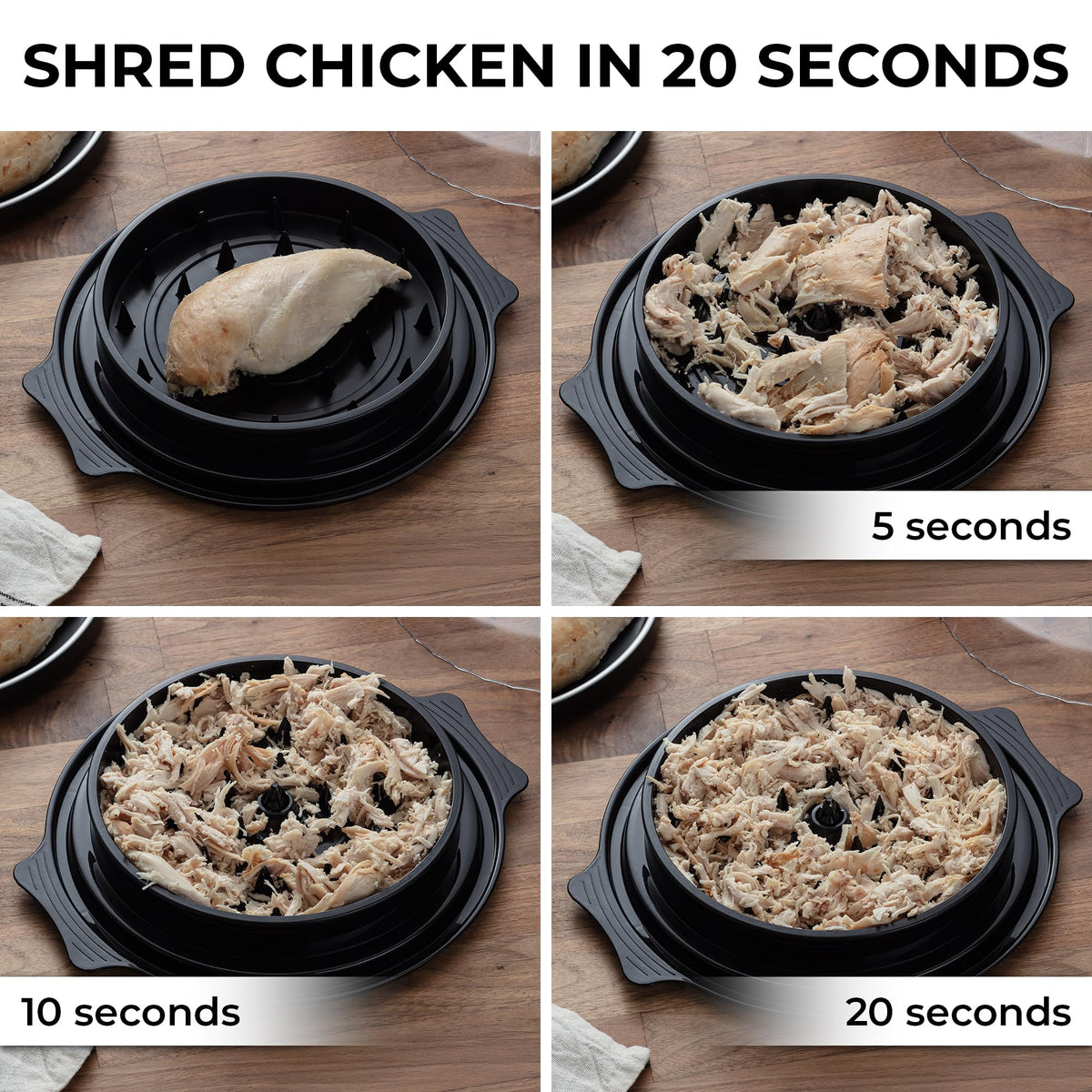 Zulay Kitchen anti-slip base keeps the shredder steady during use.