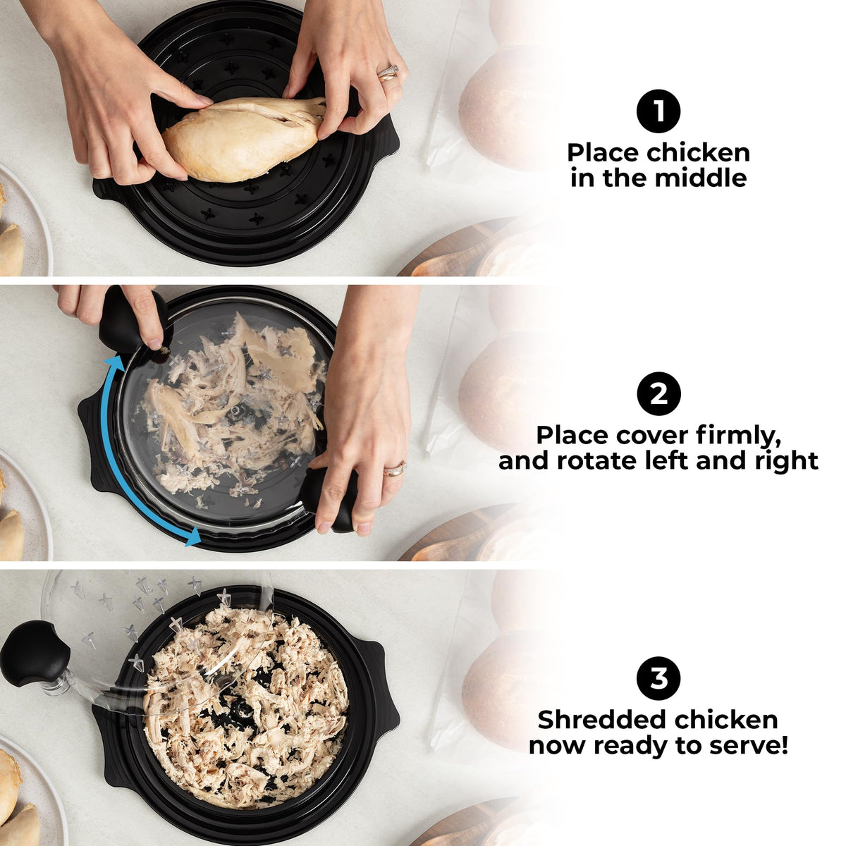 Zulay Kitchen clear lid view helps monitor shredding progress without lifting.