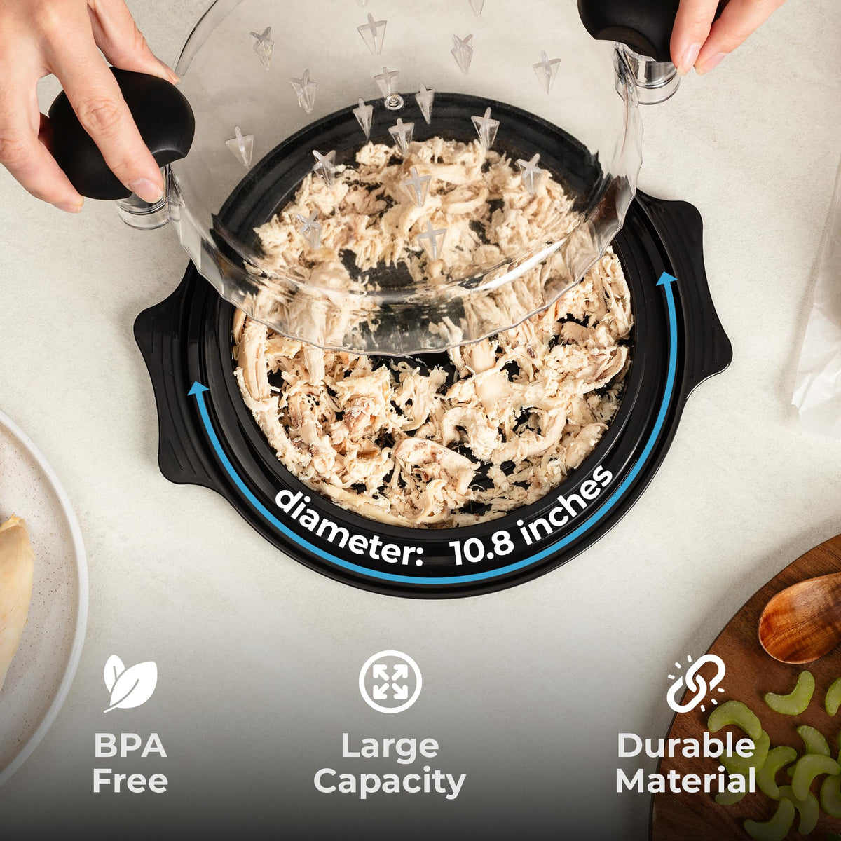 Zulay Kitchen multi-use meat shredder ready for beef, pork, tuna, and more.