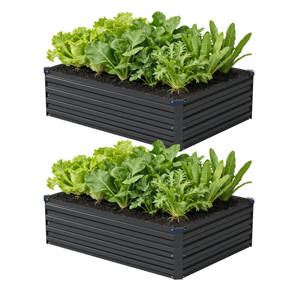 Zunatu galvanized raised garden bed 4x3x1ft ready for year-round planting.