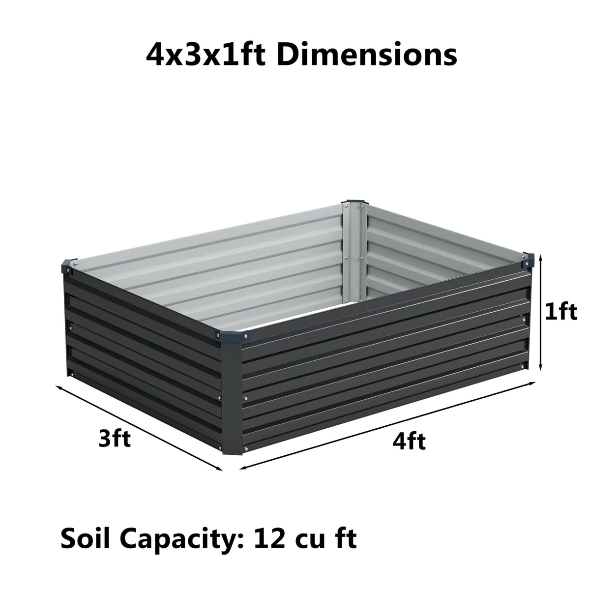 Zunatu outdoor planter box in black supports vegetables, flowers, and herbs.