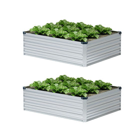 ZUNUDA galvanized raised garden bed kit left view, ideal for vegetables