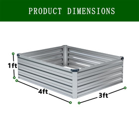 ZUNUDA galvanized raised garden bed kit right view, great for planter layouts