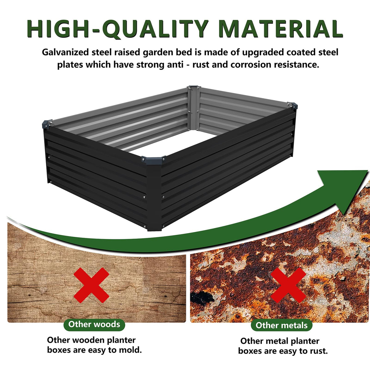 Safe plastic caps stabilize the beds during outdoor use