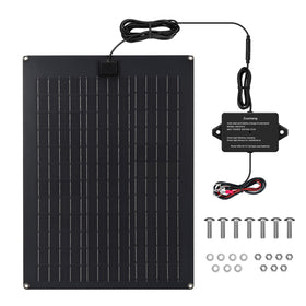 Zuomeng 20W solar panel mounted on dump trailer for steady charging