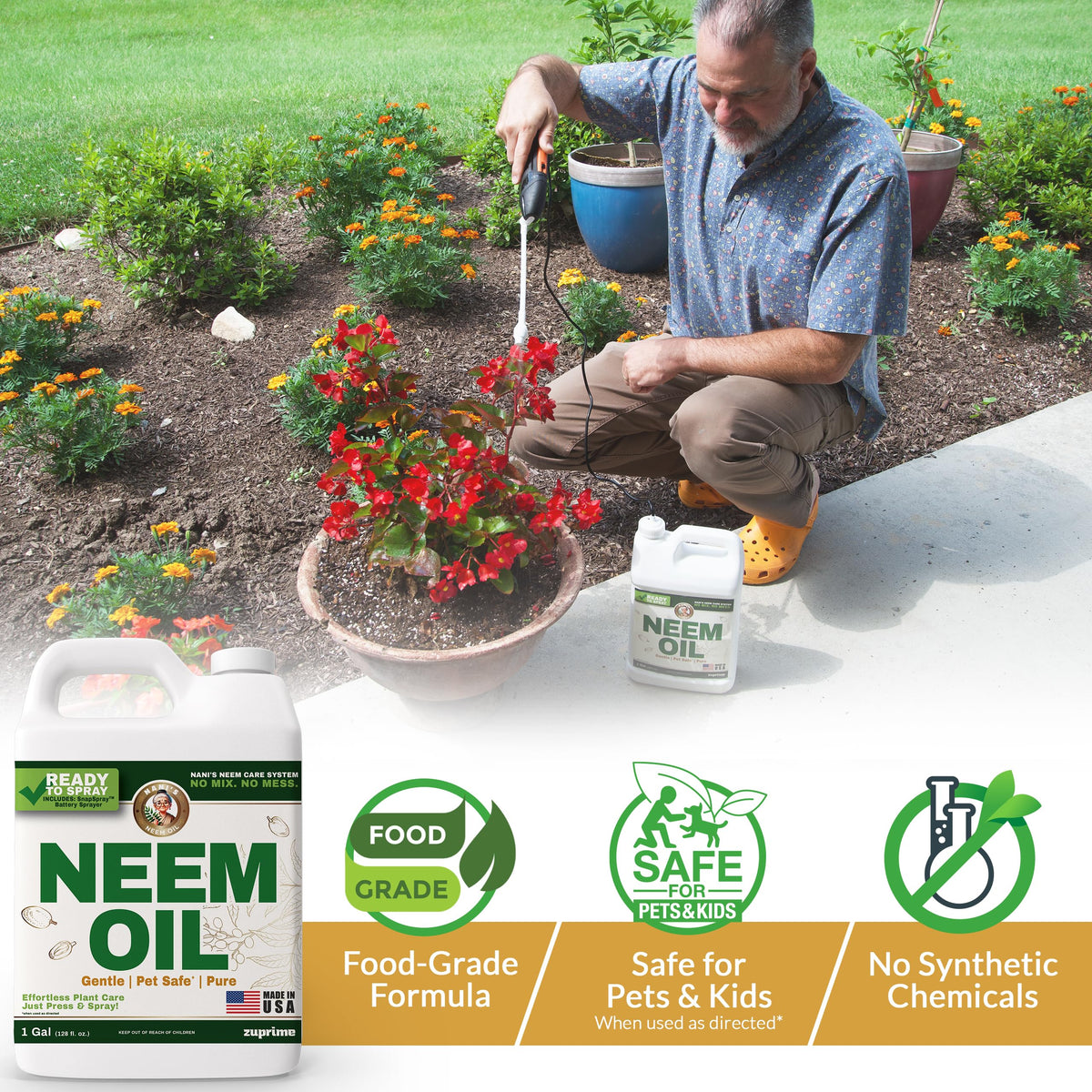 Zuprime Nani’s Neem Oil Spray for indoor gardens offers versatile plant care.