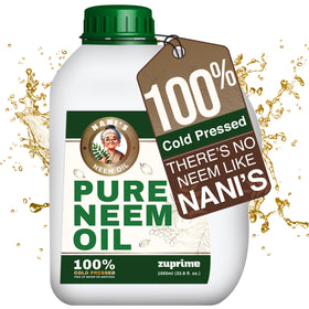 Zuprime Nani's Neem Oil bottle for plants enhances shine and vitality