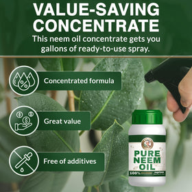 Zuprime Nani's Pure Neem Oil bottle for leaf spray application.