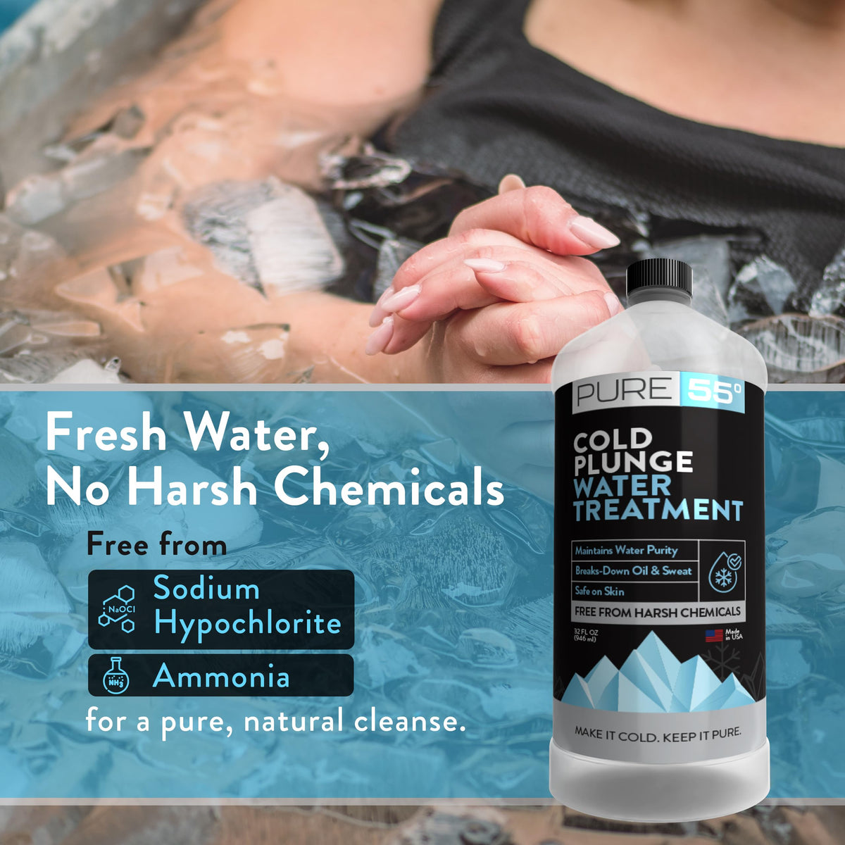 Zuprime skin-safe ice bath cleaner for gentle cleansing